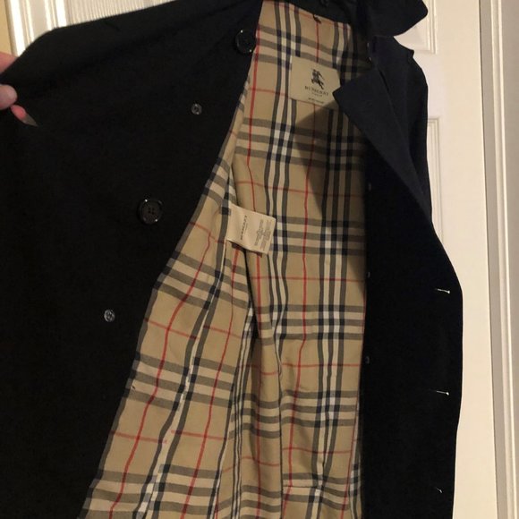Burberry Women Trench Coat Jacket size 4 small blk - Picture 10 of 16